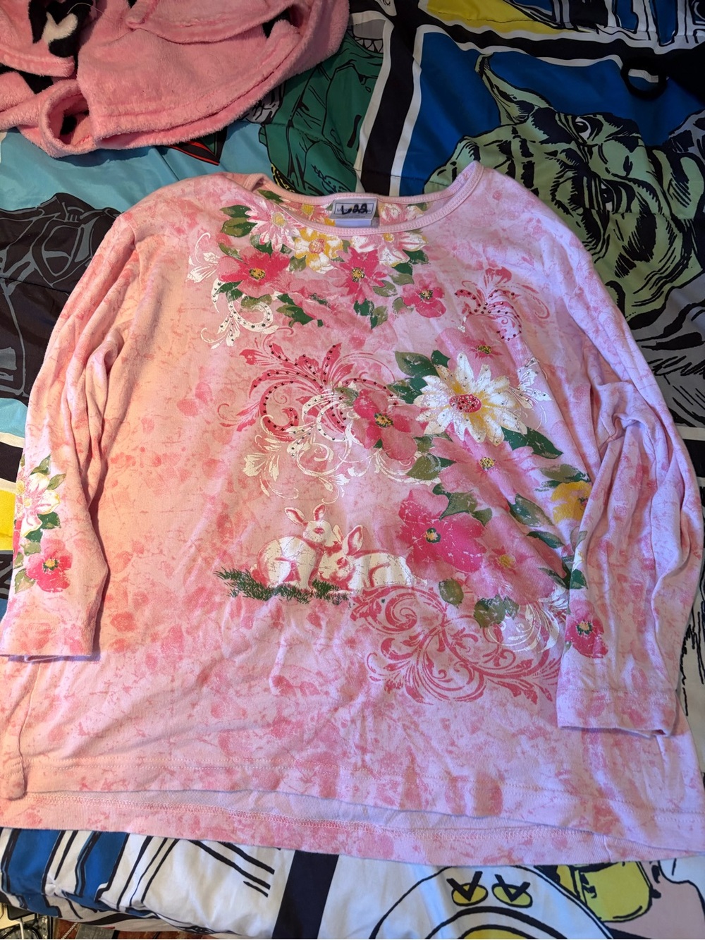 Pink Floral Long Sleeve Top